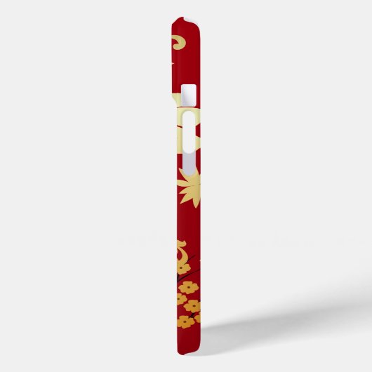 Oriental Golden Flowers op Red Case-Mate iPhone Case (Achterkant / Links)