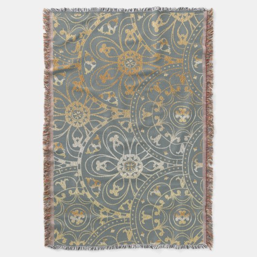 Oriental Golden Pattern - Blanket Deken (Voorkant Verticaal)