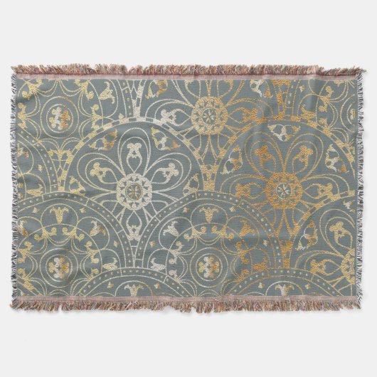 Oriental Golden Pattern - Blanket Deken (Voorkant)