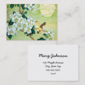 Oriental Green met witte bloemen Visitekaartje (Voorkant / Achterkant)
