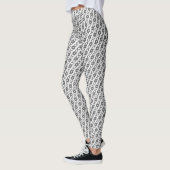 Oriental grijs wit Japan Yukata geometrisch patroo Leggings (Links)