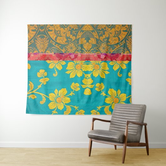 ORIENTAL Groen Rood Kleurrijk - Wandtapijt Wandkleed (In Situ (horizontaal))