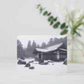 Oriental House in Bossen bedekt in sneeuw Briefkaart (Staand voorkant)