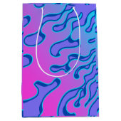 Oriental Japanese Neon Flame Pattern  Medium Cadeauzakje (Voorkant)