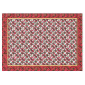 Oriental kerstfeestay Damask Red en Gold Tafelkleed (Voorkant (Horizontaal))