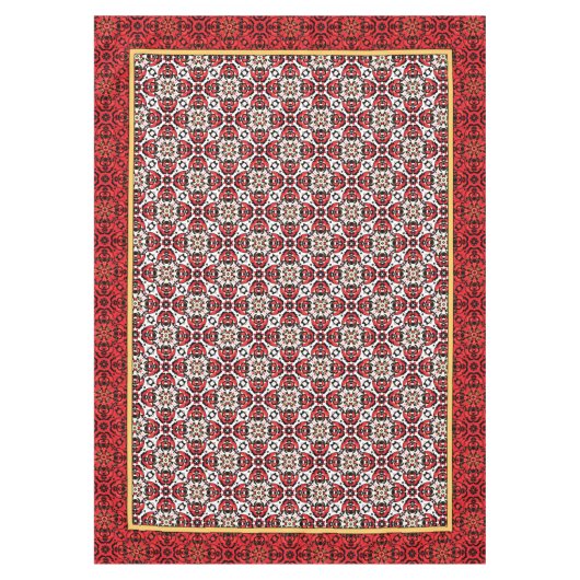 Oriental kerstfeestay Damask Red en Gold Tafelkleed (Voorkant)