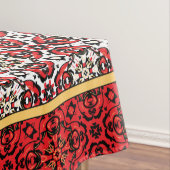 Oriental kerstfeestay Damask Red en Gold Tafelkleed (Voorbeeld)
