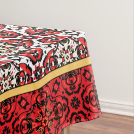 Oriental kerstfeestay Damask Red en Gold Tafelkleed