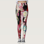 Oriental Kimono Print Leggings (Voorkant)