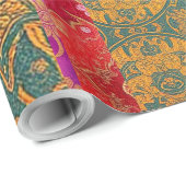 ORIENTAL Kleurrijk Groen Rood - Inpakpapier (Rol Hoek)
