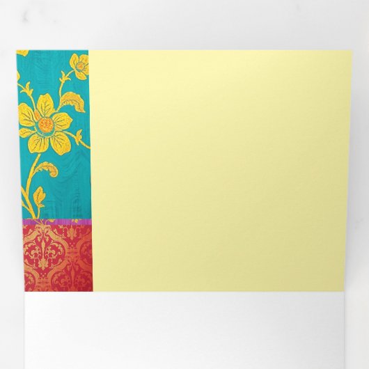 ORIENTAL Kleurrijk Groen Rood - Uitnodiging Kaart (Binnenzijde eerst)