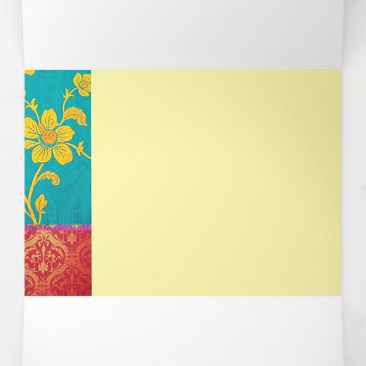 ORIENTAL Kleurrijk Groen Rood - Uitnodiging Kaart (Binnenkant midden)