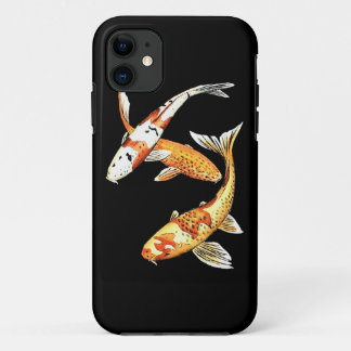Oriental Koi Goldfish on Black iPhone 11 Hoesje