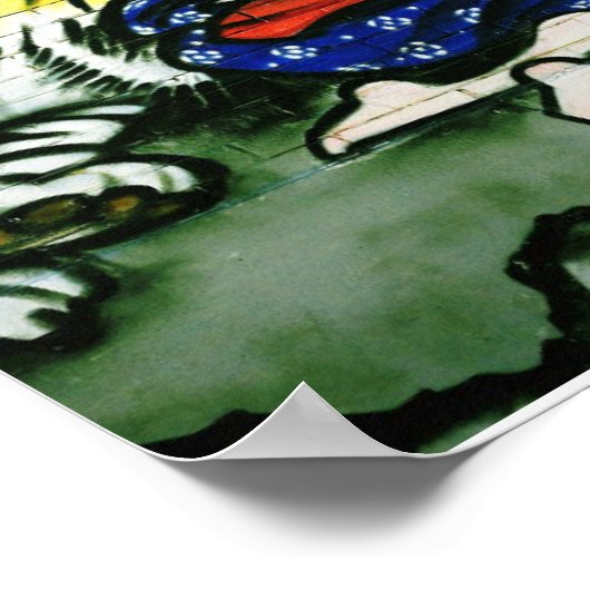 Oriental Lady en Tiger Graffiti Poster (Hoek)
