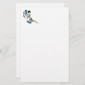 Oriental Lady met blauwe ventilatoren Briefpapier (Voorkant / Achterkant)