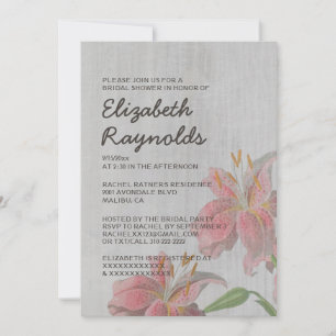 -Oriental Lily Bridal Shower Invitaties Kaart