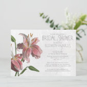 Oriental Lily Bridal Shower Invitations Kaart (Staand voorkant)