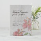 -Oriental Lily Wedding Invitations Kaart (Staand voorkant)