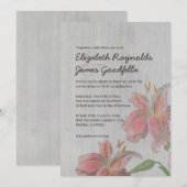 -Oriental Lily Wedding Invitations Kaart (Voorkant / Achterkant)