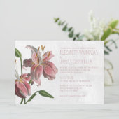 Oriental Lily Wedding Invitations Kaart (Staand voorkant)