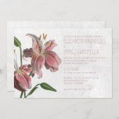 Oriental Lily Wedding Invitations Kaart (Voorkant / Achterkant)