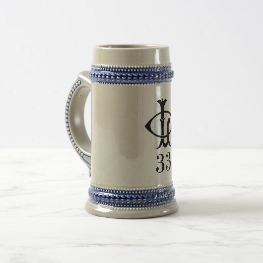 Oriental Lodge 33 Logo Stein Bierpul (Voorkant links)