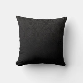 Oriental Long Life Symbol jacquard | zwart Kussen