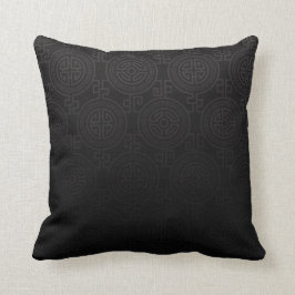 Oriental Long Life Symbol jacquard | zwart Kussen