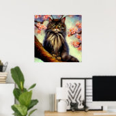 Oriental Longhair Cat Poster (Thuiskantoor)