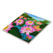 Oriental Lotus Garden Tile Tegeltje (Zijkant)