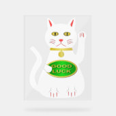 Oriental Lucky Cat Acryl Bord (Voorkant)