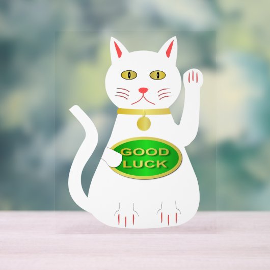 Oriental Lucky Cat Acryl Bord (Neutraal)