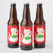Oriental Lucky Cat Bier Etiket (Flessen)