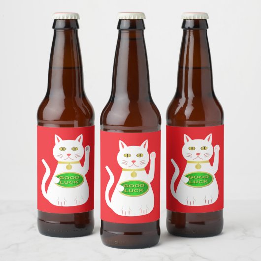 Oriental Lucky Cat Bier Etiket (Flessen)