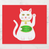 Oriental Lucky Cat Bier Etiket (Enkel label)