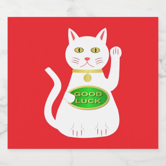 Oriental Lucky Cat Bier Etiket (Enkel label)