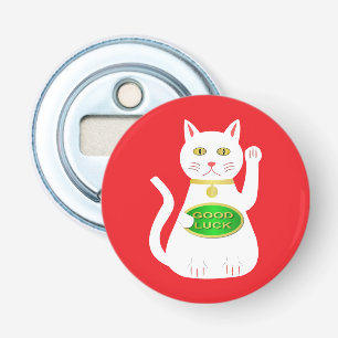 Oriental Lucky Cat Button Flesopener