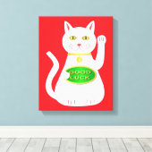 Oriental Lucky Cat Canvas Afdruk (Insitu (Houten vloer))