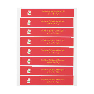 Oriental Lucky Cat Custom Adreslabel Wikkel