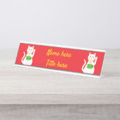 Oriental Lucky Cat Custom Bureau Naambordje (Voorkant)