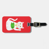 Oriental Lucky Cat Custom Name Bagagelabel (Voorkant horizontaal)