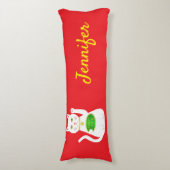 Oriental Lucky Cat Custom Name Lichaamskussen (Voorkant Verticaal)