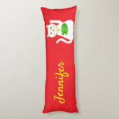 Oriental Lucky Cat Custom Name Lichaamskussen (Achterkant (Verticaal))