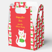 Oriental Lucky Cat Custom New Year Bedankdoosjes (Geopend)