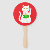 Oriental Lucky Cat Custom New Year Handwaaier (Voorkant)