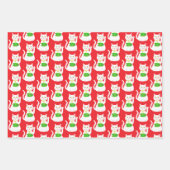Oriental Lucky Cat Custom New Year Inpakpapier Vel (Voorkant)