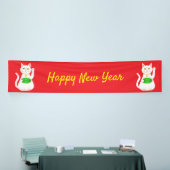 Oriental Lucky Cat Custom New Year Spandoek (Beurs)