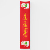 Oriental Lucky Cat Custom New Year Spandoek (Verticaal)
