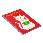 Oriental Lucky Cat Custom Notitieboek (Rechterzijde)