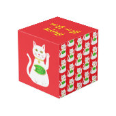 Oriental Lucky Cat Custom Photo Upload Kubus (Achter hoekig)